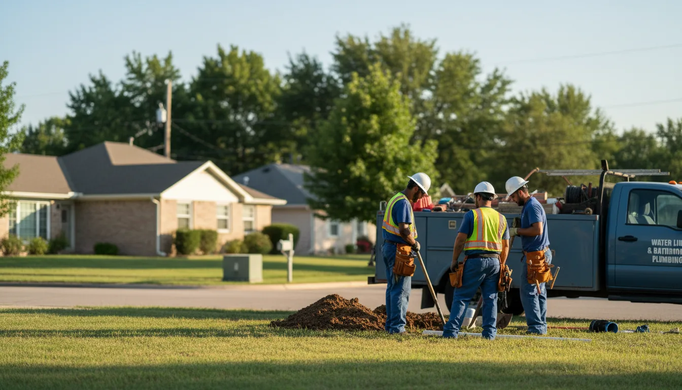 Residential water line and bathroom plumbing service in Iowa Park, TX